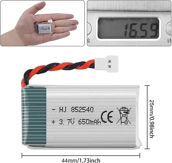 Syma 3-delt til Syma Drone x5C X5 3.7V 650mAh 25C Advanced Lipo - Tilbehør til fjernstyret legetøj batteri