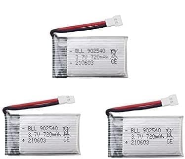 Syma 3-delt 3.7V 720mAh Lipo til Rc droner Quadcopter Syma X5 X5C X5SC X5SW, Skytech M68 - Tilbehør til fjernstyret legetøj Lipo batteri