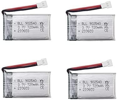 Syma 4 stykker (3.7v, 720 mAh Lipo) til Rc droner X5 X5C X5SC X5SW, Cheerson CX-30W, Skytech M68 - tilbehør til fjernbetjening legetøj Lipo batteri