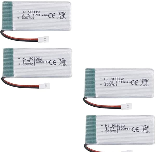 Syma 4 st uppladdningsbart(3.7v, 1200mAh Lipo) för Rc Drones Quadcopter X5SC X5SW - Tillbehör till Fjärrstyrda Leksaker Lipo-batteri