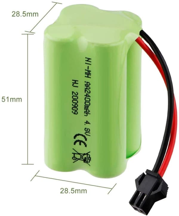 1-delt 4.8V AA 2400 mAh batterier med høj kapacitet, 2P SM-stik til HY800 F1 F3-tilbehør til fjernstyret legetøj Ni-MH-batteripakke