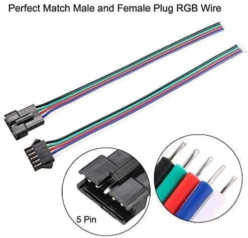 10 dele JST SM 5-benet LED-stikPower han og hun SM 150mm 20AWG - tilbehør til fjernbetjening legetøj adapterkabel