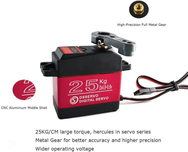 Dsservo Full Metal Gear Motor DS3225 Digital Servo 25KG Høj med Servobil 25T til Robotized - Tilbehør til fjernbetjening Legetøj Servo