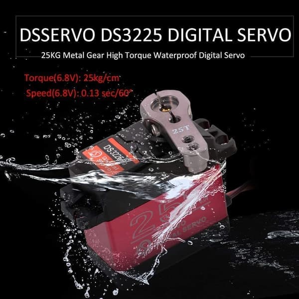 Dsservo Full Metal Gear Motor DS3225 Digital Servo 25KG Høj med Servobil 25T til Robotized - Tilbehør til fjernbetjening Legetøj Servo