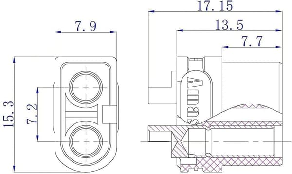 5 par XT60U Hög kvalitet, Hane-Hona för RC Lipo Modell Batteri -  Tillbehör till Fjärrstyrda Leksakerer Kontakter