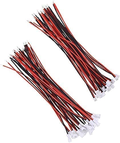 20 Par 1.25 mm JST 2 Pin Micro Elektrisk manlig och kvinnlig kontaktuttag Tillbehör till Fjärrstyrda Leksaker Kabel