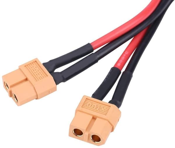 1 stk XT60 til parallelt batteri 14AWG kabel til RC Lipo (1 fyr til 2 mænd) - Tilbehør til fjernbetjening legetøj stikkabel