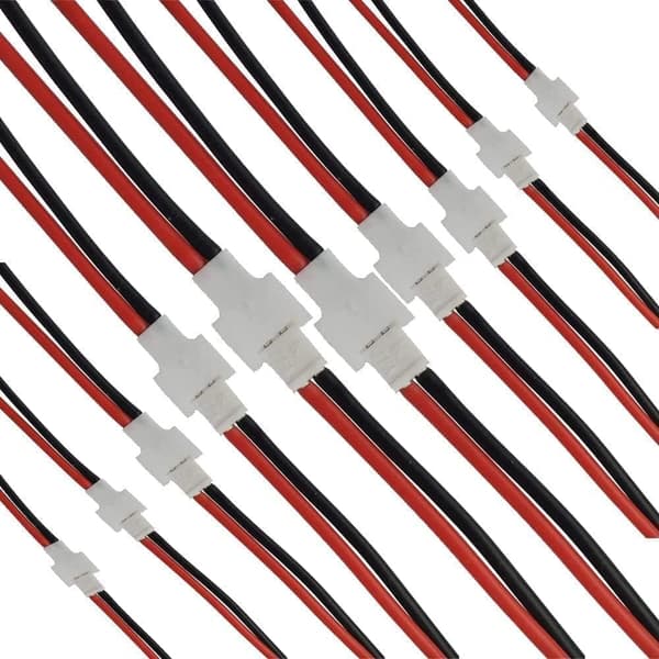 10 par 2.0 2-benet han hun til RC Lipo batteri med JST stik (1S) - tilbehør til fjernstyret legetøj silikone kabel