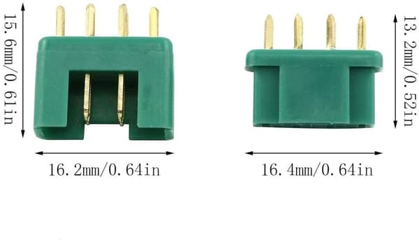 5 par högkvalitativa MPX-anslutningar för manliga kvinnor, RC Lipo-batterikontakter (grön) -  tillbehör till fjärrstyrda leksaker
