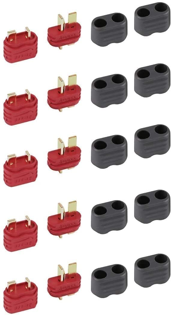 5 stk T-Plug Premium Plug med beskyttelsesjakke til batterier fra RC Lipo - tilbehør til fjernbetjening legetøj