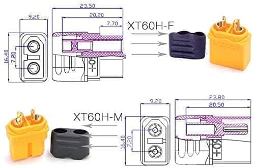 5 paria XT60H urospuoliset naaraspistokkeet RC Lipo -akulle - lisävarusteet kauko-ohjattaville leluille Bullet Connector