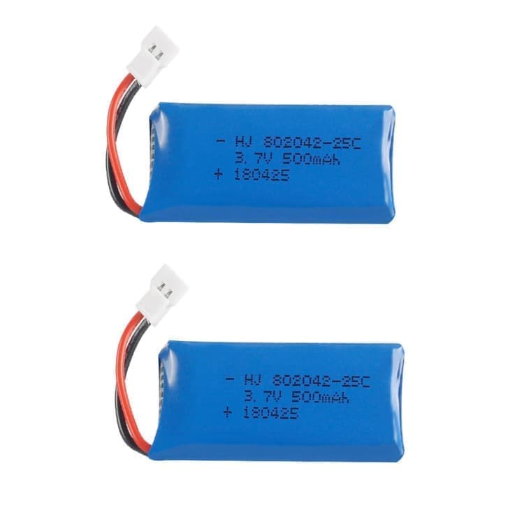 2 delar uppladdningsbara Lipo batterier 3.7v, 500mAh för Rc Drone Quadcopters HUBSAN X4 H107L H107C H107D H107 V252 JXD 385