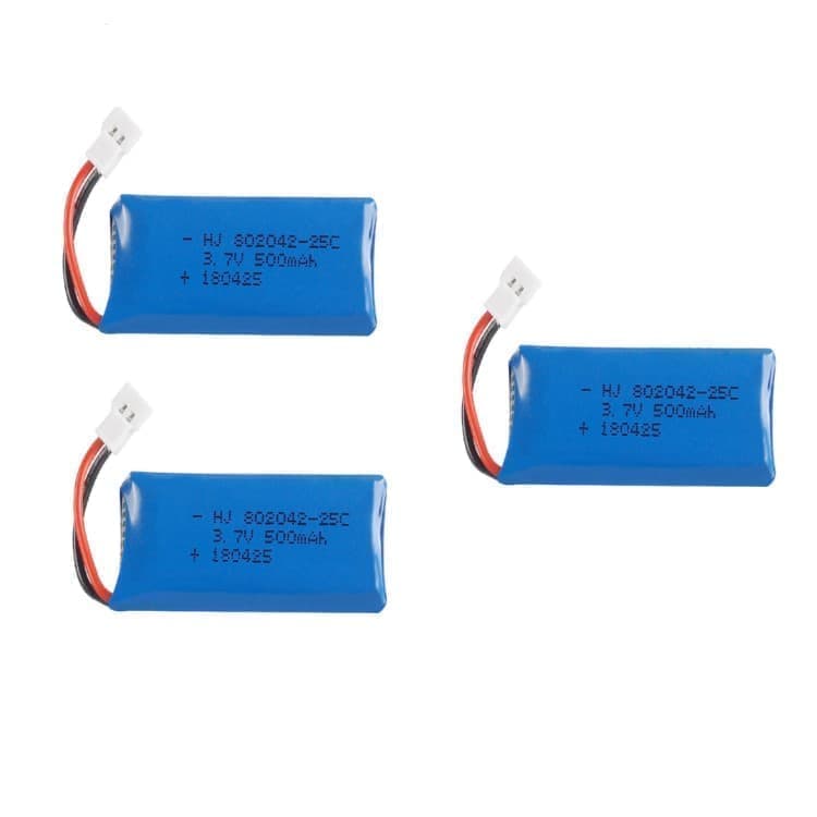 3 delar uppladdningsbara Lipo batterier 3.7v, 500mAh för Rc Drone Quadcopters HUBSAN X4 H107L H107C H107D H107 V252 JXD 385