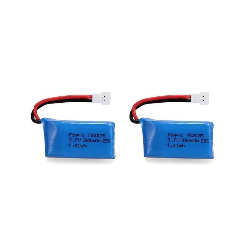 2 delar uppladdningsbara Lipo batterier 3.7v, 380mAh för Rc Drone Quadcopters HUBSAN X4 H107L H107C H107D H107 V252 JXD 385