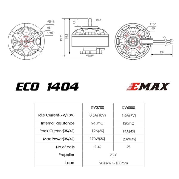 EMAX ECO Micro Series 1404 3700KV