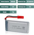 Miniatyrbillede 3 af 5: JJRC 1 stykke 3.7V 1800mAh 25C med JST-stik til JJRC H11D H11C HQ898B RC helikopter quadcopter tilbehør til fjernstyret legetøj Li-Po batteri