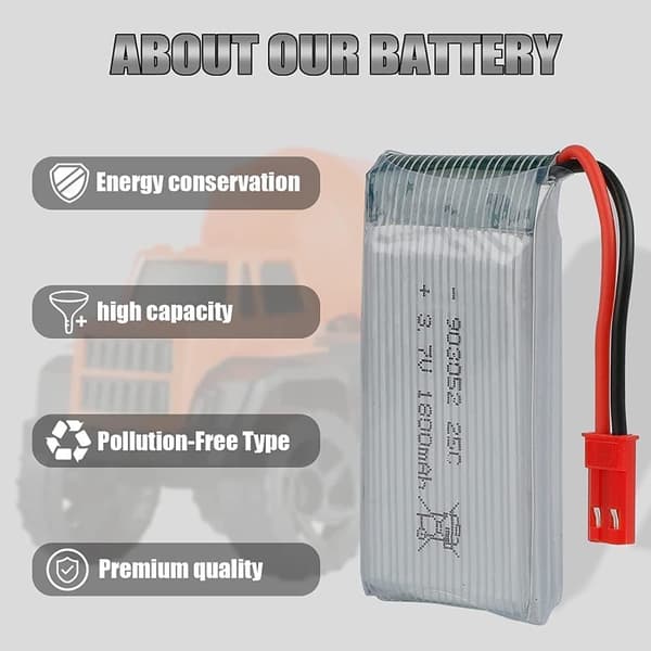 JJRC 1 stykke 3.7V 1800mAh 25C med JST-stik til JJRC H11D H11C HQ898B RC helikopter quadcopter tilbehør til fjernstyret legetøj Li-Po batteri