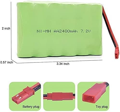 1 stycke 7,2V 2400mAh Ni-MH AA JST uppladdningsbart batteripaket - Tillbehör till Fjärrstyrda Leksaker Batteri