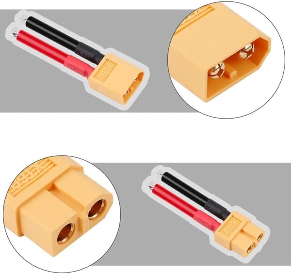6 par kabler stik XT60 hun og han stik 12AWG silikonetråd med beskyttelseshætte - tilbehør til fjernstyret legetøjskabel
