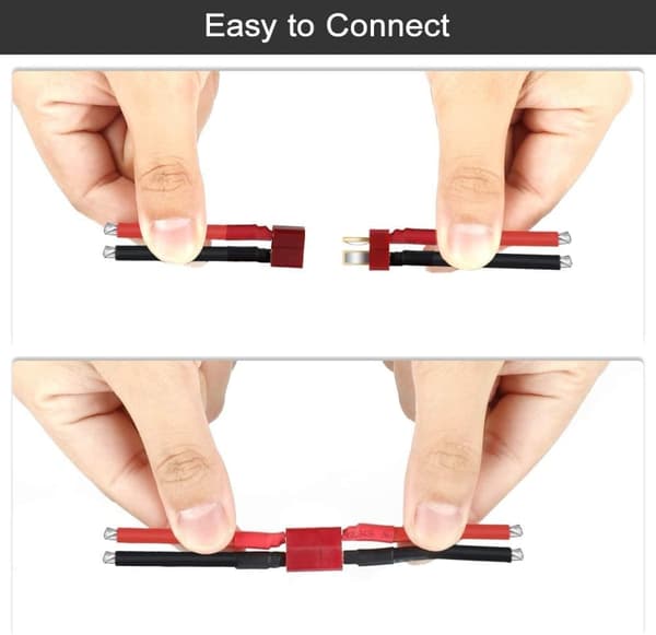 4 stycken dekaner stil T hona och hane kontakt med silikontråd 12AWG för RC Lipo Batteri Drone Cable + 4 delar PVC Lock Protector