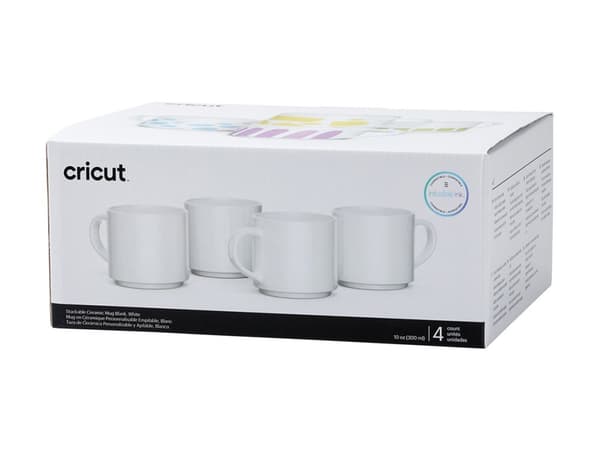 Cricut - Unfinished mug - 300 ml - vit - keramik (paket om 4)