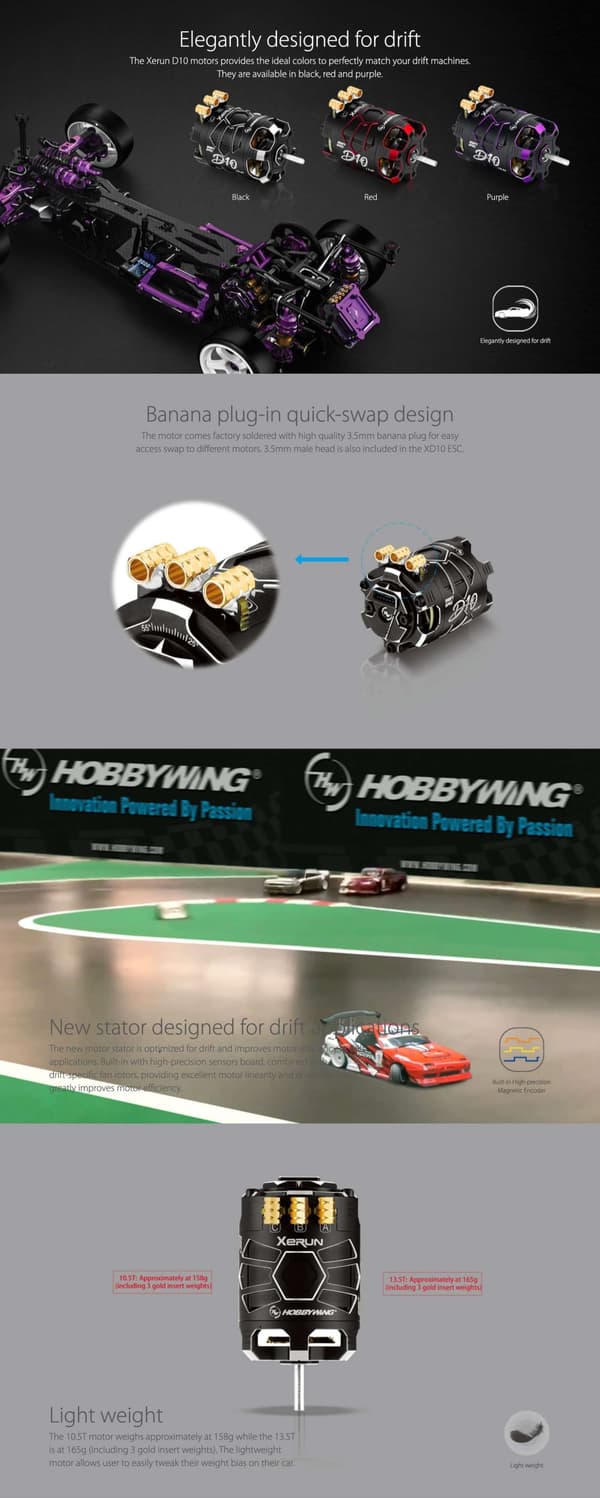 Hobbywing XeRun D10 13.5T Drift Sort