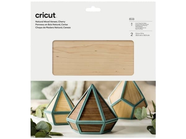 Cricut Natural Wood Veneer - Hantverksmaterial - 305 x 305 mm - 2 ark - körsbär - trä