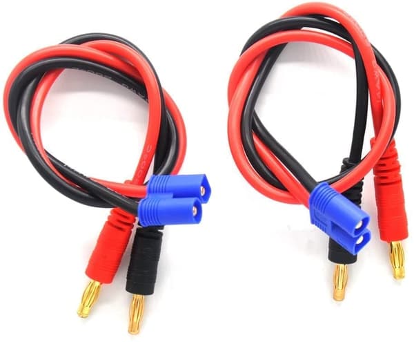 2 delar EC3 Banana Plug 4.0m - Tillbehör till Fjärrstyrda Leksakerm laddningskabel med anslutningsanslutning