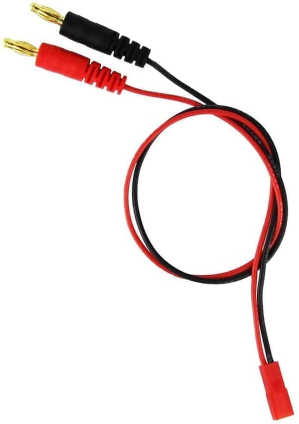 Yunique 2 stykker 4.0mm han bananstik JST 20AWG blød silikone opladningskabelledning 30cm 11.8 tommer - tilbehør til fjernbetjening legetøj