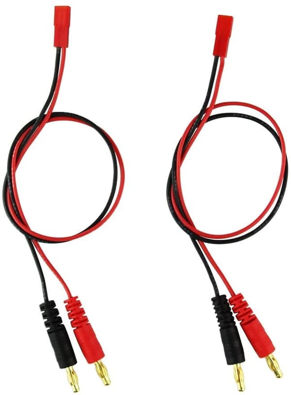 Yunique 2 kpl 4.0mm uros banaanipistoke liitin JST 20AWG pehmeä silikoni latauskaapeli johto 30cm 11.8 tuumaa - tarvikkeet kauko-ohjattaville leluille