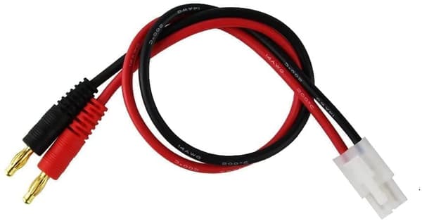 2 stk Tamiya på 4mm guld bananstik stik 14AWG 30 CM - tilbehør til fjernstyret legetøj ladekabel