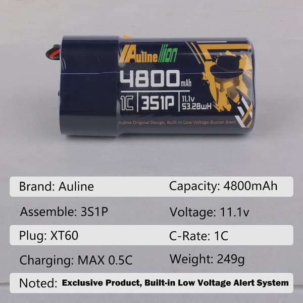 3s  4800mAh - 1C - Auline Li-Ion XT60
