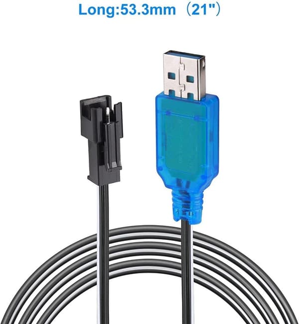 2 stk SM-2P 250mAh udgang RC bil til batterier 6V Ni-MH farve USB-opladningskabel