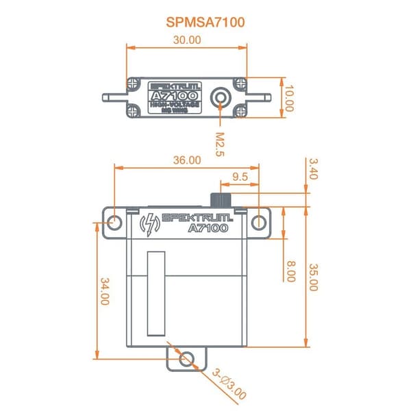 Spektrum A7100 Digital Metal Gear HV Wing Servo