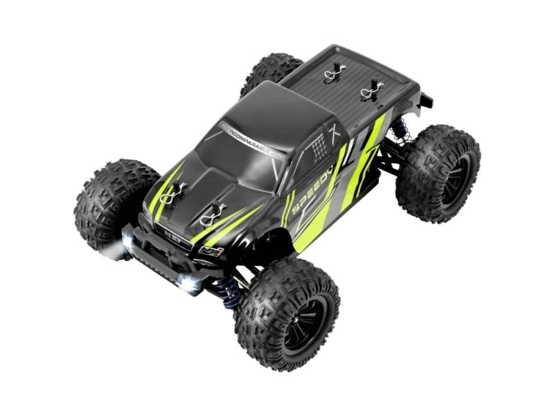 Reely Speedy Sort/grøn Brushed 1:18 RC-modelbil Elektronik Monstertruck Firehjulstræk (4WD) RtR 2,4 GHz inkl. batteri, oplader og senderbatterier