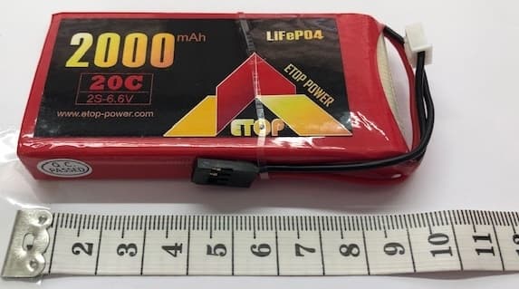 6.6V 2000mAh - 20C - Etop LiFePo4 Flat