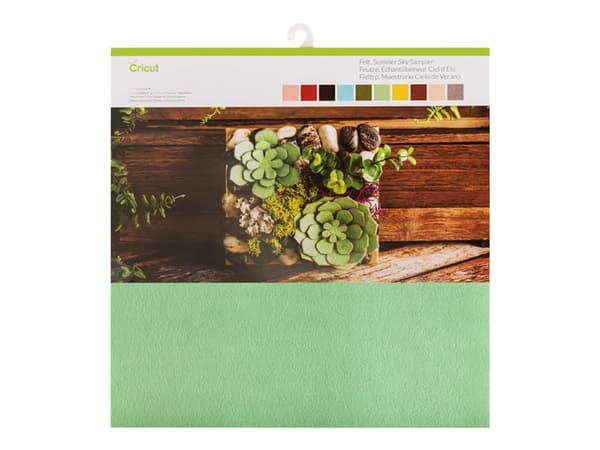 Cricut Summer Sky Sampler - askartelutarvikkeet - 305 x 305 mm - 10 arkkia - harmaa, punainen, vaaleankeltainen, vihreä, ruskea, persikka, vaaleansin