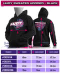 Miniatyrbilde 2 av 2: Hudy Black Team Sweater Hooded (L)
