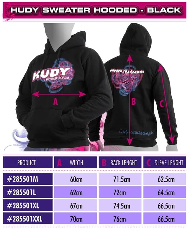 Hudy Black Team Sweater Hooded (XL)