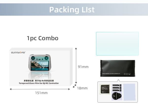 Screen protective film for DJI RC og RC 2