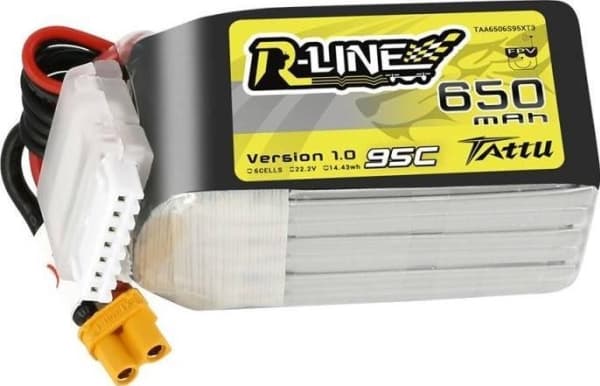Tattu Battery Tattu R-Line 650mAh 22.2V 95C 6S1P XT30U-F