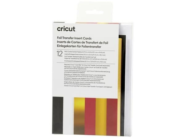 Cricut Royal Flush Sampler - Foil transfer insert card - 12 delar - 108 x 156 mm - guld, röd