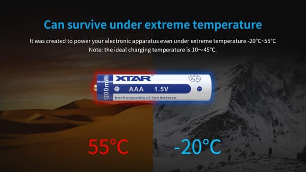 XTAR AAA 1.5V 1200mWh Batterier 4st