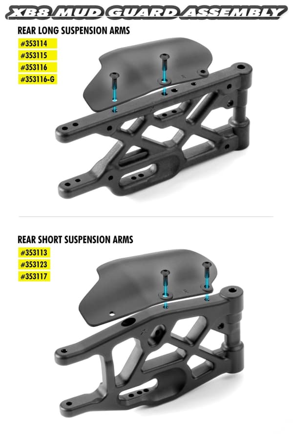XR-356193 XB8 Composite Rear Mud Protector L+R
