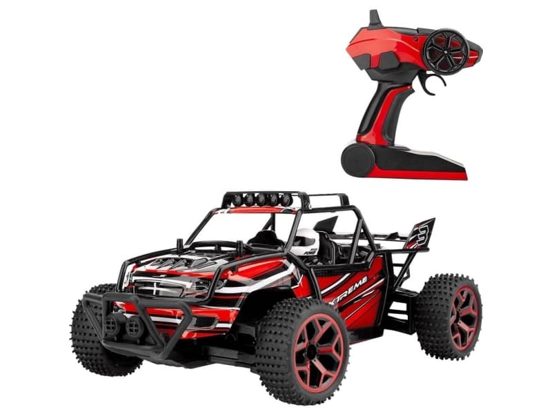 Amewi 22212 X-Knight 1:18 RC-modelbil, begyndermodel Elektronik Buggy Firehjulstræk (4WD) inkl. batteri, oplader og senderbatterier