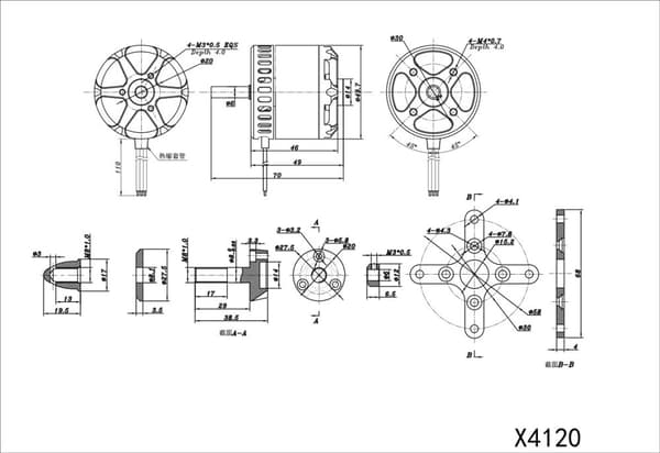 SunnySky X Series 4120 550KV V3 293g