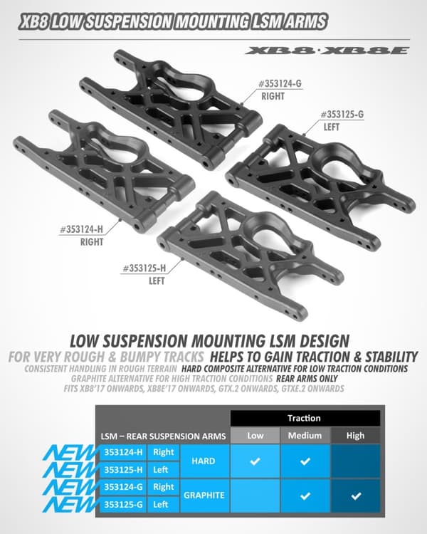 XR-353125-H Comp. Suspension Rear Arm Left - Hard