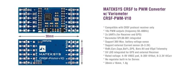 Mateksys CRSF til PWM Converter V10