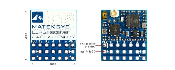 Mateksys ELRS-R24-P6 2.4GHz PWM-modtager