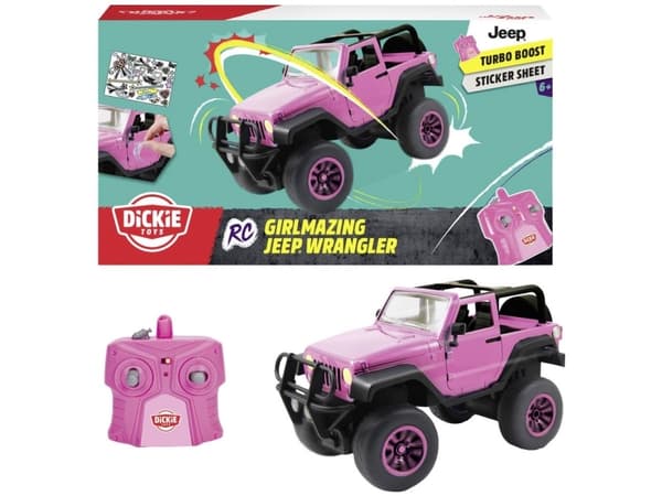 Dickie Toys 251105000 Girlmazing Jeep Wrangler 1:16 RC-modelbil, begyndermodel Elektronik terrængående køretøj